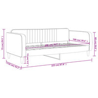 Slaapbank 100x200 cm fluweel roze 8720845953911 8