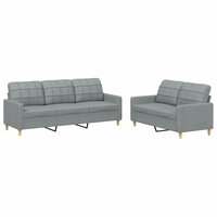 2-delige Loungeset met kussens stof lichtgrijs 8721012062733 2