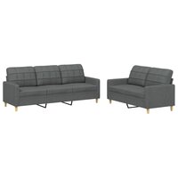 2-delige Loungeset met kussens stof donkergrijs 8721012062740 2