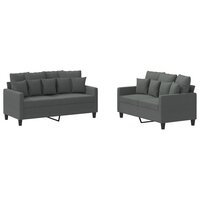 2-delige Loungeset met kussens stof donkergrijs 8721012066168 2