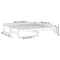 Slaapbank uitschuifbaar massief grenenhout 2x(100x200) cm 8720845639242 12