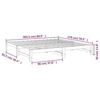 Slaapbank uitschuifbaar massief grenenhout 2x(90x200) cm 8720845639297 12