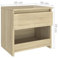 Nachtkastje 40x30x39 cm bewerkt hout sonoma eikenkleurig 8720286352953 7