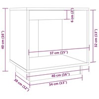 Nachtkastje 40x30x40 cm massief grenenhout grijs 8720286841655 7