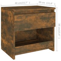 Nachtkastje 40x30x39 cm bewerkt hout gerookt eikenkleurig 8720286931943 7