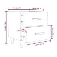 Nachtkastje 40x35x47,5 cm gerookt eikenkleurig 8720286972953 7