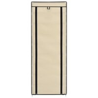 Schoenenkast met hoes 57x29x162 cm stof cr&egrave;me 8719883564753 4