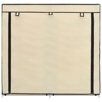 Schoenenkast met hoes 115x28x110 cm stof cr&egrave;me 8719883564777 4
