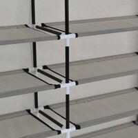 Schoenenkast met hoes 115x28x110 cm stof grijs 8719883564784 7