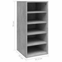 Schoenenkast 31,5x35x70 cm bewerkt hout betongrijs 8720286646694 8