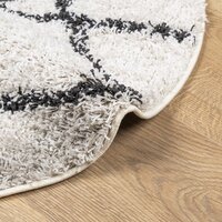 Vloerkleed PAMPLONA shaggy hoogpolig &Oslash; 80 cm cr&egrave;me en zwart 8721012229761 6