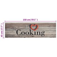 Keukenmat wasbaar cooking-print 45x150 cm fluweel grijs 8720845917678 5