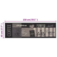 Keukenmat wasbaar koffieprint 45x150 cm fluweel zwart 8720845917760 5