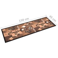 Keukenmat wasbaar Coffee 45x150 cm bruin 8720286242377 5