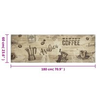 Keukenmat wasbaar koffieprint 60x180 cm fluweel bruin 8721012918559 5