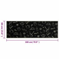 Keukenmat wasbaar ochtendprint 60x180 cm fluweel zwart 8721012918610 5