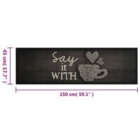 Keukenmat wasbaar kopjeprint 45x150 cm fluweel zwart 8721012918696 5