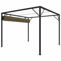 Tuinprieel met uittrekbaar dak 180 g/m&sup2; 3x3 m taupe 8720286106402 5