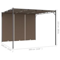 Tuinprieel met zijgordijn 3x3x2,25 m taupe 8720286106822 9