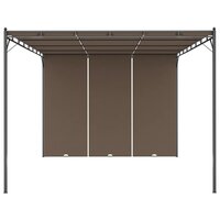 Tuinprieel met zijgordijn 4x3x2,25 m taupe 8720286106839 3