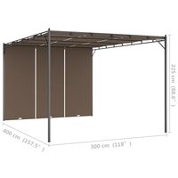 Tuinprieel met zijgordijn 4x3x2,25 m taupe 8720286106839 9
