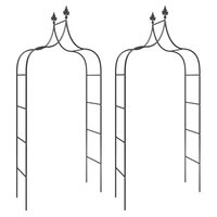 Tuinbogen 2 st 120x38x260 cm staal zwart 8720845670351 2