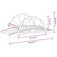 Tuinbrug met half wiel 99x50x38 cm massief vurenhout 8720845754587 6