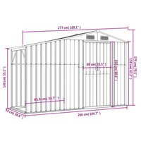 Tuinschuur 277x93x179 cm gegalvaniseerd staal bruin 8720845896782 9