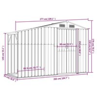 Tuinschuur 277x93x179 cm gegalvaniseerd staal bruin 8720845896805 9