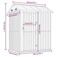 Tuinschuur 192x152,5x237 cm gegalvaniseerd staal lichtgrijs 8720845888893 9