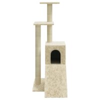 Kattenmeubel met sisal krabpalen 92 cm cr&egrave;mekleurig 5