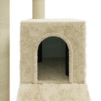 Kattenmeubel met sisal krabpalen 92 cm cr&egrave;mekleurig 7