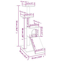 Kattenmeubel met sisal krabpalen 92 cm cr&egrave;mekleurig 9