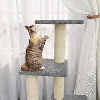 Kattenmeubel met sisal krabpalen 92 cm lichtgrijs 3