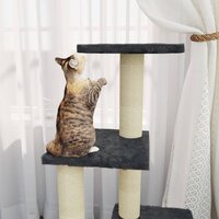 Kattenmeubel met sisal krabpalen 92 cm donkergrijs 3