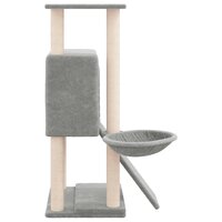 Kattenmeubel met sisal krabpalen 96 cm lichtgrijs 4