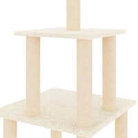 Kattenmeubel met sisal krabpalen 111 cm cr&egrave;mekleurig 5