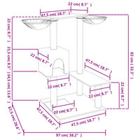 Kattenmeubel met krabpalen 82 cm cr&egrave;mekleurig 8