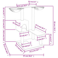 Kattenmeubel met krabpalen 82 cm donkergrijs 8