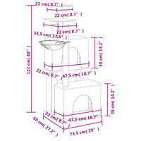 Kattenmeubel met sisal krabpalen 122 cm lichtgrijs 8