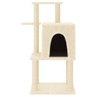 Kattenmeubel met sisal krabpalen 97 cm cr&egrave;mekleurig 3