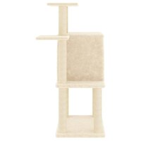 Kattenmeubel met sisal krabpalen 97 cm cr&egrave;mekleurig 4