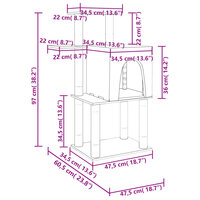 Kattenmeubel met sisal krabpalen 97 cm donkergrijs 6