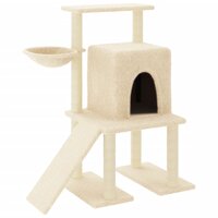 Kattenmeubel met sisal krabpalen 96,5 cm cr&egrave;mekleurig 2