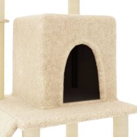 Kattenmeubel met sisal krabpalen 96,5 cm cr&egrave;mekleurig 6