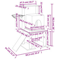 Kattenmeubel met sisal krabpalen 96,5 cm cr&egrave;mekleurig 8