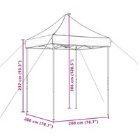 Partytent inklapbaar pop-up 200x200x306 cm bruin 9