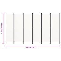 Kamerscherm met 6 panelen 300x180 cm wit 6