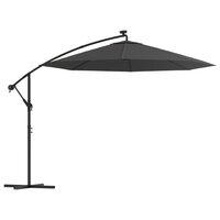 Zweefparasol met LED-verlichting stalen paal 300 cm antraciet 2