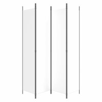 Kamerscherm met 4 panelen 200x220 cm stof wit 4